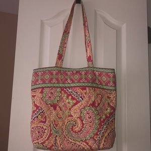 Vera Bradley Pink&Green Paisley Pattern Tote